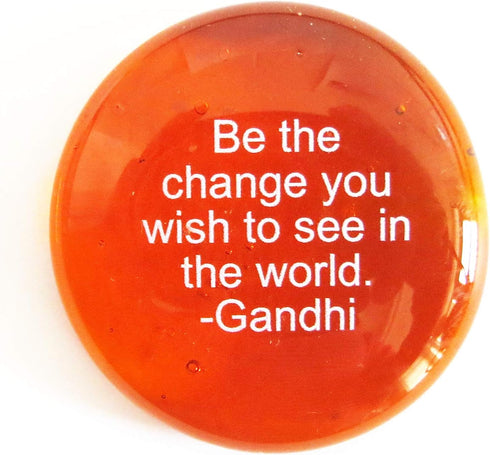 Lifeforce Glass Encouragement Stones, Motivational and Inspirational Quotes and Sayings on Translucent and Opaque Glass Stones, Set of 6...
