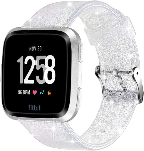 Maxjoy Compatible with Fitbit Versa 2 Bands, Versa Silicone Band Women Waterproof Sweat Resistant Replacement Strap with Metal Buckle Compatible w...