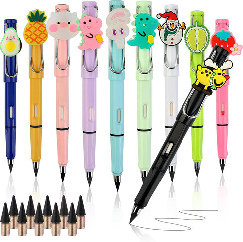 10PCS Infinity Pencils, Everlasting Inkless Pencil with Eraser, Cute Forever Pencil with 10PCS Replacement Nibs,Unlimited Writing Eternal Pencils ...