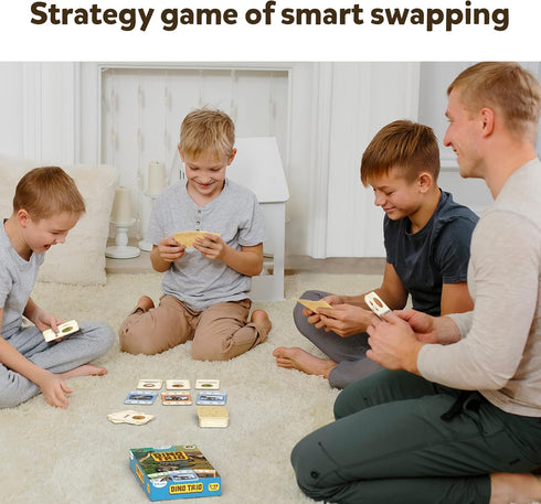 Skillmatics Card Game - Dino Trio, A Smart Swapping Dinosaur Themed Strategy Game for Kids, Teens & Adults...