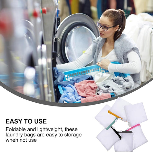 6pcs Laundry Bags Zipper Wash Bags Mini Mesh Washing Bags Net Bags Foldable Washing Machine Bags Soap Pouch Saver Laundry Pouch for Clothes Bed Sh...