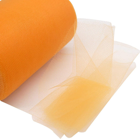 Tulle Rolls Fabric 6 Inch by 100 Yards Orange Tulle Spool for Tutu Table Skirt Wedding Gift Wrapping Party Decorations DIY Crafts Supplies...