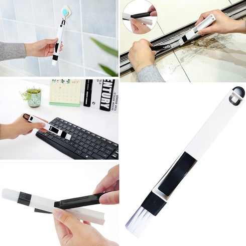 Broom and Dustpan Tweezers Tongs Cleaning Brushes Groove Gap Clean Tool Set 4 Pcs Kitchen Cleaning Brushes Mini Kit Multipurpose Small Set for Hom...