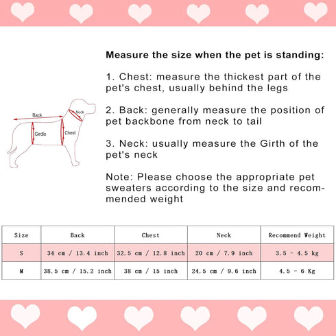 Pet Dog Knitted Sweaters Knitwear Turtleneck Pajamas Soft Winter Warm Puppy Valentine Clothing Christmas Clothes Heart Doggie Apparel for Cats Dog...