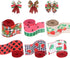2.5" Watermelon and Strawberry Ribbon,Summer Craft Wire Edged Ribbon,Checks,Polka Dots,Watermelon Slices,Strawberries and Flowers Faux Linen Ribbo...