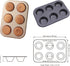 Muffin Tins 6-Cups Nonstick Carbon Steel Standard Cupcake Pans, Set of 2...