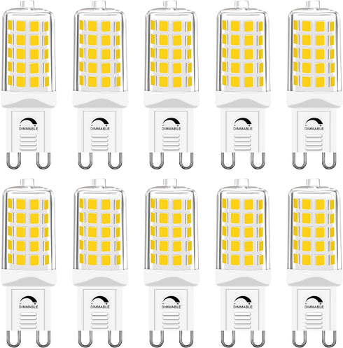 10 Pack G9 LED Bulb Dimmable, 40 Watt Equivalent T4 Chandelier Light Bulbs, 4W 4000K Neutral White 450 Lumen, Ceramic Bi-pin G9 Base Replacement f...