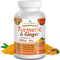 Extra Strength Turmeric Curcumin and Ginger & BioPerine - 1965mg Joint Support Supplement for Aches with Black Pepper Powder Extract - Premium Mad...