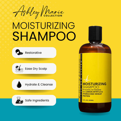 The Hair Diagram - Ashley Marie Moisturizing Shampoo - Natural Cleansing & Strengthening - Restorative Lemon Myrtle Shampoo with Hydrolyzed Wheat ...