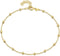 Amberta 18K Gold Plated on 925 Sterling Silver Adjustable Anklet - Classic Chain Ankle Bracelets - 9" to 10" inch - Flexible Fit...