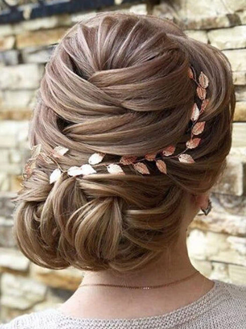 Jakawin Leaf Bride Wedding Hair Vine Gold Hair Piece Bridal Hair Accessories for Women and Girls HV179 (Rose Gold)...