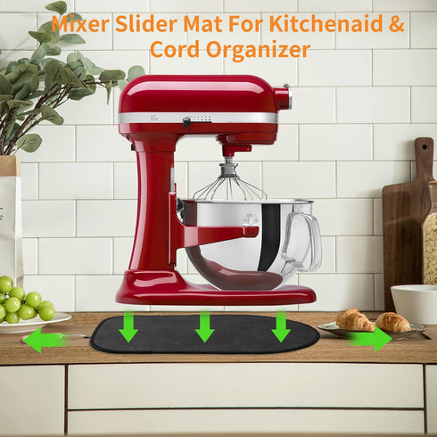 Sliding Mat for Kitchenaid Mixer, Mover Mat Pad for 5-8Qt Bowl Lift Stand Mixer, Kitchen Appliance Slider Compatible for Pro 600 Stand Mixer with ...