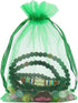 HRX Package 100pcs Organza Drawstring Bags Green, 4 x 6 inch Candy Mesh Gift Bags Jewelry Pouches Small Christmas Sachet...