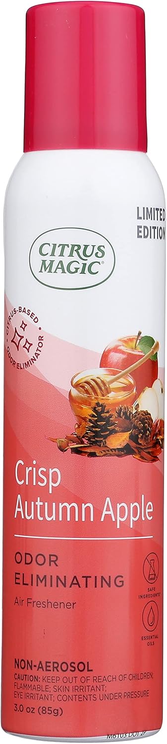 Citrus Magic Limited Edition Natural Odor Eliminating Air Freshener Spray, Crisp Autumn Apple, 3-Ounce, Pack of 3...