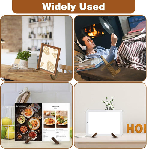 Wooden Display Stand, Plate Holder Cookbook Stand Picture Frame Stand, Rustic Book Stand Kitchen Counter Tabletop Art Decorative for Recipe Book, ...