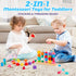 Montessori Wooden Beads Sequencing Toy Set, Stacking Blocks & Lacing Beads & Matching Shape Stacker for 2 3 4 5 Year Old STEM Preschool Learning M...