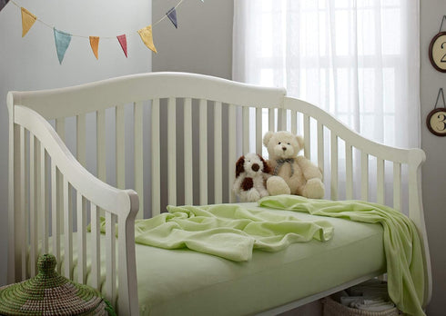 American Baby Company 100% Natural Cotton Fitted Crib Sheet 52" x 28" - Soft, Breathable, Hypoallergenic & Gentle Toddler Bed Sheet, Celery, Neutr...