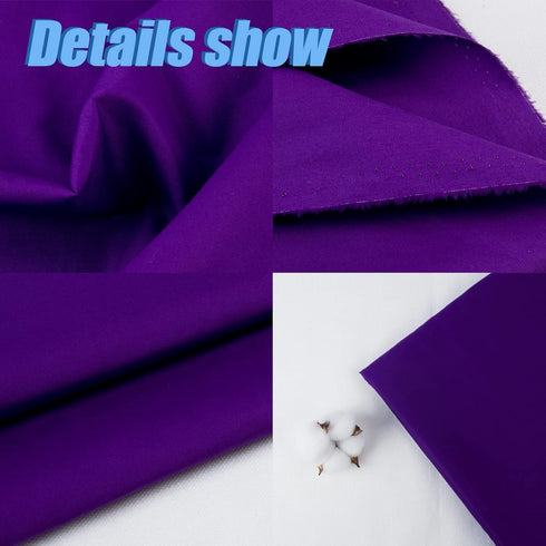 2 Yard Purple Cotton Fabric,Natural Cotton Poplin Fabric by The Yard,Purple Fabric,59 Inches Wide 100% Cotton Fabric,Soft Embroidery Muslin Quilti...