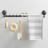 LUXEAR Towel Bar, 24 Inch Adhesive Bathroom Towel Bar with Upgrade Suction Cup, Tool Free Adhesive Shower Towel Rack with 5 Sliding Hooks, Wall Mo...