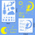 12 Pieces Moon and Star Stencil Clouds Stencil Reusable Star Template Planet Plastic Stencil Template Star for Painting on Wood Wall Notebook Card...