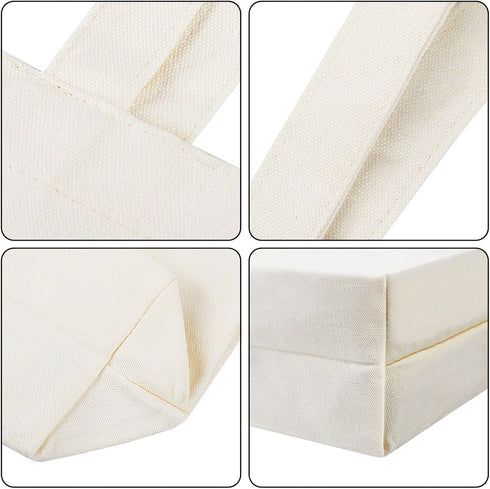 Veyist 4 Pcs Reusable Large Canvas Tote Bags, Blank Multi-purpose Canvas Bags, Suitable for DIY Project, Grocery, Shopping....