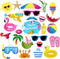 Pool Photo Booth Props Beach Pool Party Favors Summer Party Photo Props for Baby Shower, Birthday, Hawaii...