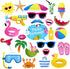 Pool Photo Booth Props Beach Pool Party Favors Summer Party Photo Props for Baby Shower, Birthday, Hawaii...