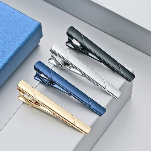 SEVENSTONE 4 Pcs Tie Clips for Men Tie Pin Set Ties Necktie Business Bar Clips...