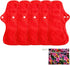 6Pcs Resuable Waterproof Menstrual Pad Sets Including 1Pc Mini Wet Bag and 5Pcs Heavy Flow Red Color Microfleece Stay Dry Menstrual Pads Mama Clot...