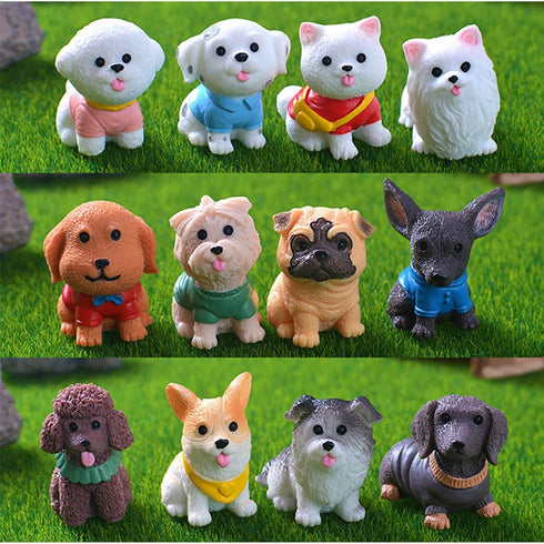 MAOMIA 12 Pcs Mini Dog Figure Animal Toys Cake Topper Puppy Figures Miniature Dog Figurines Collection Playset for Christmas Birthday Gift Desk De...