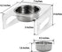 Tilted Raised Elevated Food and Water Bowls Stand for Cat or Small Dogs - Puppy's Clear Acrylic Stainless Steel Dishes Holder for Boy or Girl Pet,...