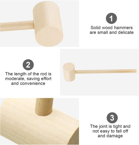 18 Pieces Mini Wooden Crab Lobster Mallets Seafood Shellfish Crab Hammer Solid Hardwood Hammer for Breakable Chocolate Heart, Cracking Seafood Too...