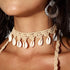 Boho Cowrie Shell Choker Necklace Khaki Handmade Adjustable Rope Necklaces Beach Seashell Chain for Women...