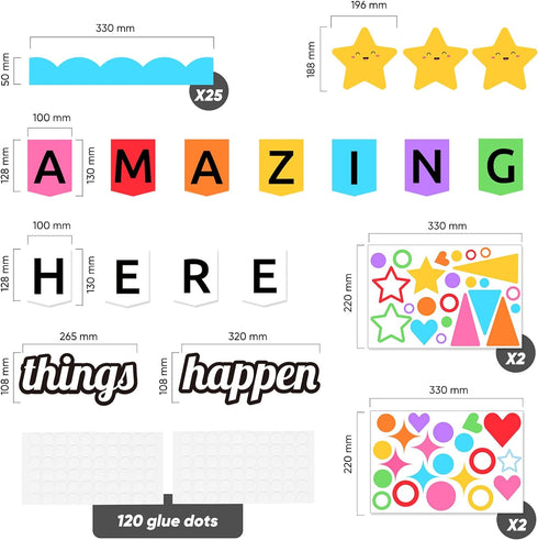 Classroom Bulletin Board Decoration Set Welcome Bulletin Board Wall Door Decor for Kindergarten Preschool Elementary Middle School - Amazing Thing...