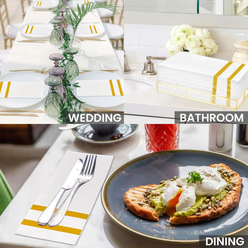 Napkins Disposable Guest Towels Linen-Feel Decorative Napkins Soft and Absorbent Dinner Paper Hand Towels for Bathroom Party Powder Room Hotel Fan...