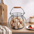 Egg basket-Farmhouse Round Wire Egg Baskets for Fresh Egg With Handle,Metal Egg Collecting Basket for Gathering Fresh Egg,Basket for Countertop Ho...