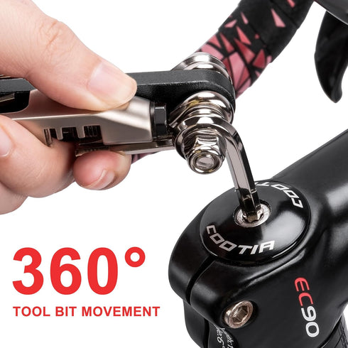 Bike Multitool - Bike Chain Tool/Torx/Hex/Screwdriver - Bicycle Multitool Kit Compact and Lightweight Repair Tools for Road and Mountain Bikes (Bl...