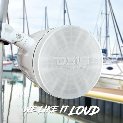 DS18 Hydro CS-8/BK 8" Silicone Marine Speaker Cover - Water, Dust and UV Rays Protection - Compatible with Tower Speakers - Great durability - Spe...