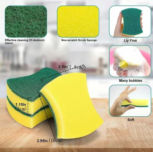 12 Pack Kitchen Cleaning Sponges, Non-Scratch Powerful Scrubbing Sponges for Washing Dishes, Pots, Pans and More...