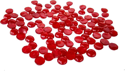 Rastogi Handicrafts Centerpieces,Glass Gems for Vase Fillers,Wedding Decoration Pebbles One Side Flat 100 pcs (Red) 12mm...