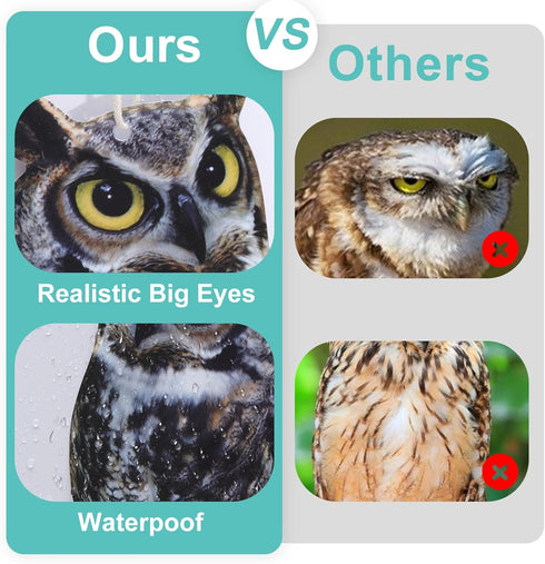 Bird Scarers for Garden, 2Pack Fake Owls to Keep Birds Away Bird Reflective Devices Double Sided Bird Reflectors to Keep Birds Away from Garden Pa...