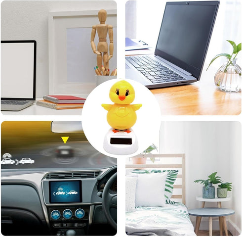 Solar Powered Dancing Chick, Solar Bobblehead Chicken, Solar-Powered Car Charm, Cartoon Bobble Head Chick Ornaments Figures for Car Dashboard, Bob...