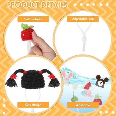 12 Pcs Hamster Hat Mini Hats for Snakes Small Animals Guinea Pig Hat Hamster Clothes Cute Tiny Rat Hat for Snakes Pets Lizards Hamsters Bearded Dr...