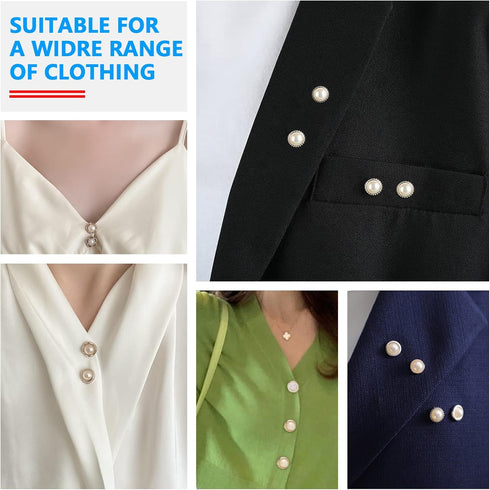 80Pcs Women Shirt Brooch Buttons Cover up Button Pin Safety Brooch Buttons 10 Style No-Sew Replacement for Clothing Dress Sweater Shoes Hats Decor...