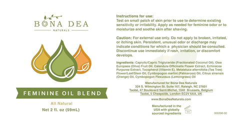 Bona Dea Naturals’ “The Original” All Natural Feminine Deodorant Spray | Intimate Yoni Oil Relief for Vaginal Itch, Odor, & Dryness | 2 oz Spray...