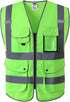 JKSafety 9 Pockets Class 2 High Visibility Zipper Front Safety Vest With Reflective Strips, Meets ANSI/ISEA Standards (150-Green, 4X-Large)...