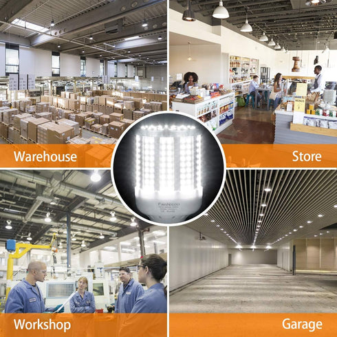 2 Pack 280W Equivalent LED Corn Light Bulb, 4000 Lumen 6500K Cool White Daylight 40W LED Corn Lamp,E26/E27 Medium Base,for Indoor Outdoor Warehous...