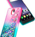 NZND Case for Wiko Ride 2 (U520AS) with Tempered Glass Screen Protector (Full Coverage), Glitter Liquid Floating Waterfall Girls Cute Phone Case C...