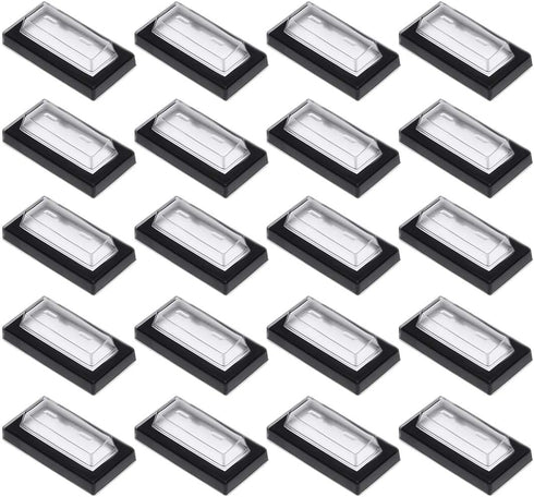 uxcell 20pcs Waterproof Case Switch Covers Caps Protector Clear Black Rectangle Splash for Boat Rocker Switch...