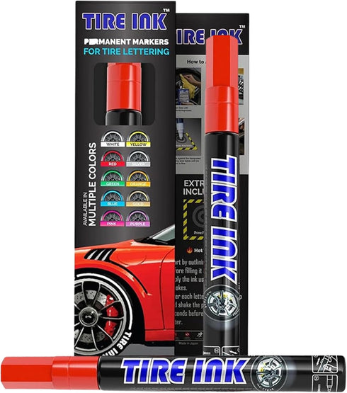 Color Tire Paint Pen - Waterproof Permanent Paint pens for Car Wheels Lettering | Car Wash Safe and Durable | Made in Japan...